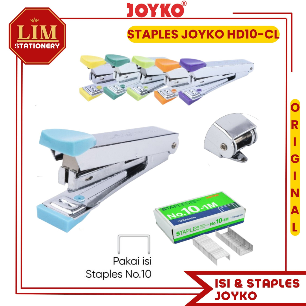 

Staples Joyko / Stapler Kecil 9x4cm / Isi Staples No.10 (Pcs) HD10-CL - NO.10-1M
