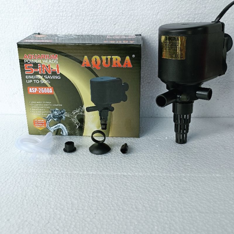 AQURA ASP 2600 mesin pompa celup aquarium kolam waterpump water pump filter submersible akuarium ph power heads 2000 Lph keatas liter per jam