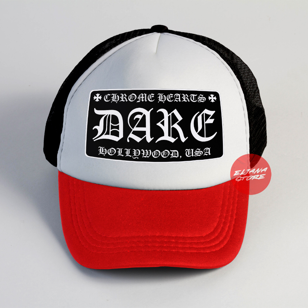 Topi Trucker Chrome Dare / Topi Chrome/ Topi Baseball / Trucker Hat / Topi Jaring Distro / Topi Premium / Topi Sablon/ Topi Custom