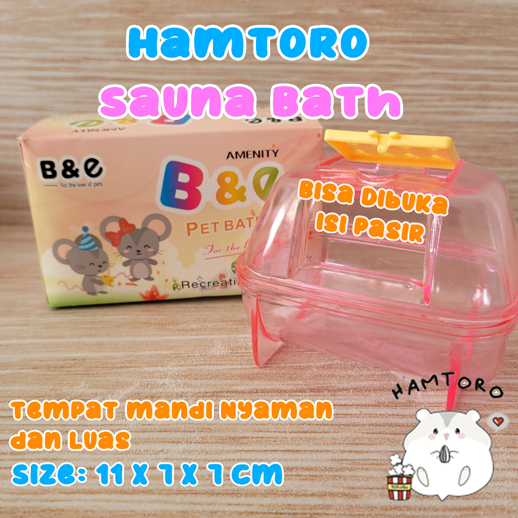 NEW! Hamtoro Sauna Bath Tempat Mandi Hamster Luas BAHAN TEBAL