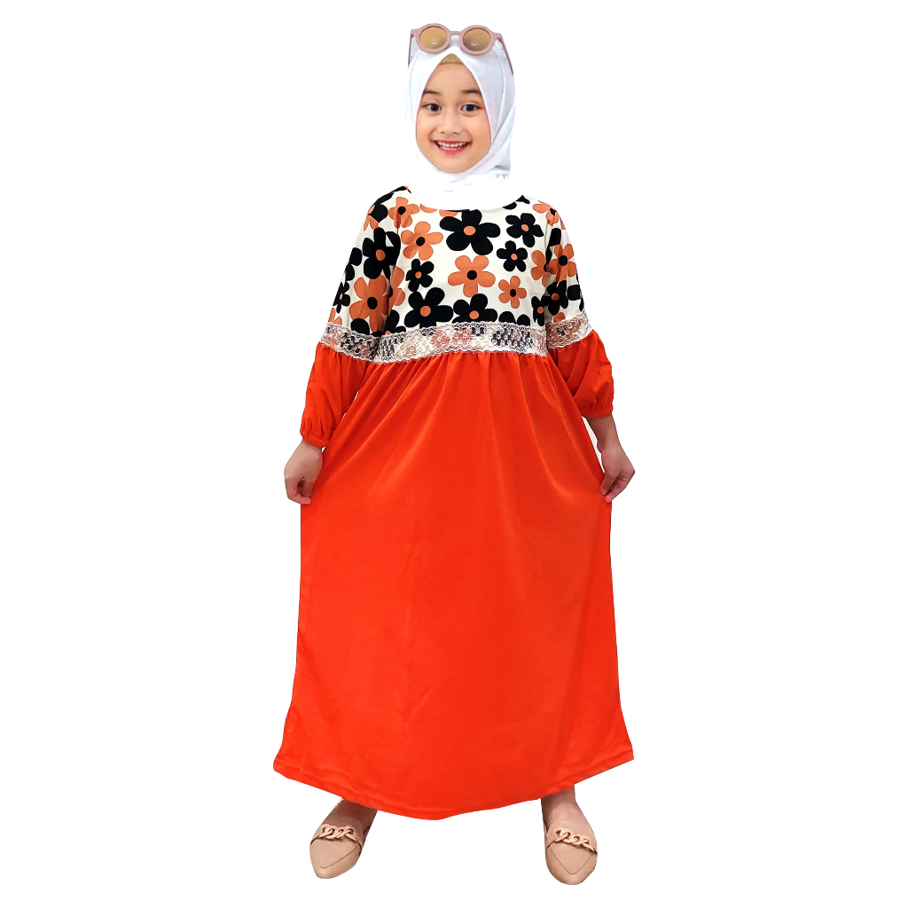 Gamis Talia Bunga Renda Emas CKids