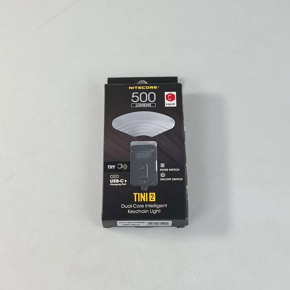 NITECORE Senter LED Mini Gantungan Kunci EDC Rechargable 500lm 280mAh - TINI2 - Black
