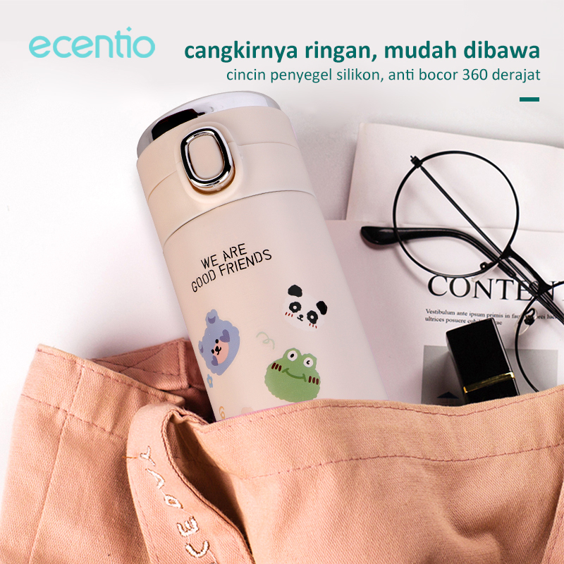 ecentio botol minum termos 420ml stainless 304 Vacuum Flask/Tumbler cerdas LED suhu