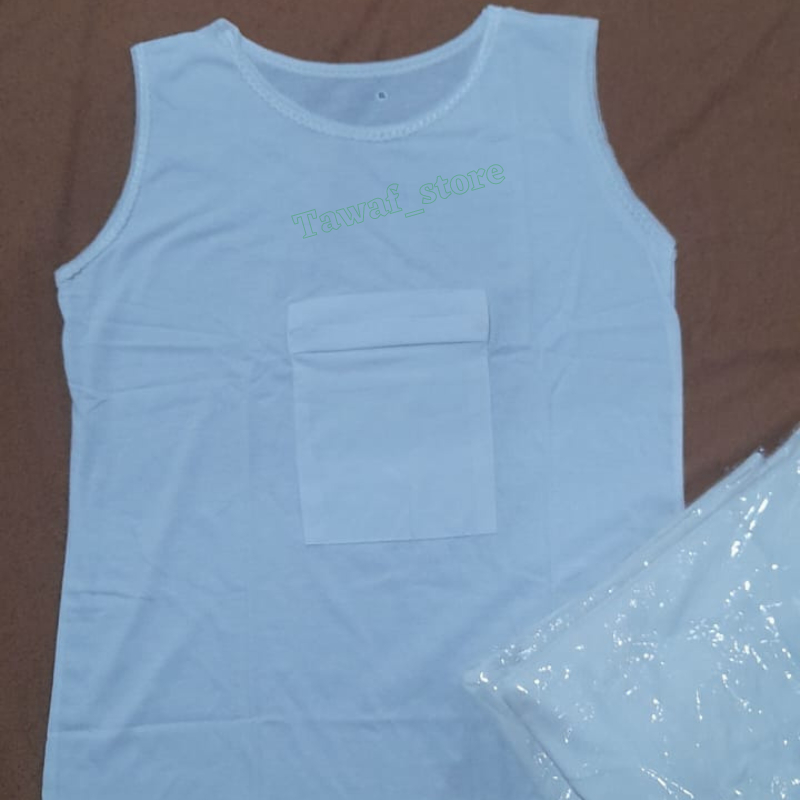 DALAMAN SINGLET WANITA BAJU HAJI DAN UMROH / SINGLET KANTONG WANITA / Singlet Renda Saku Satu / Perlengkapan Haji Dan Umroh Wanita