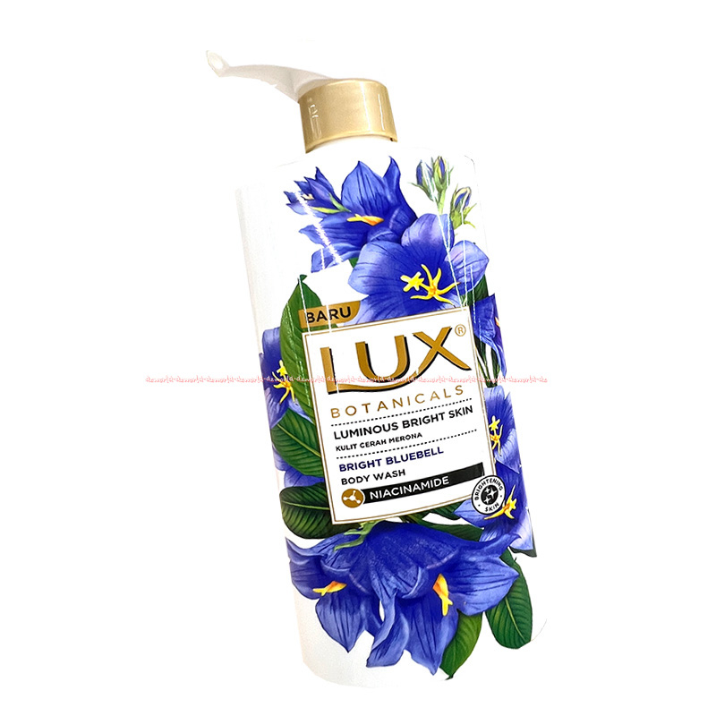 Lux Botanicals Luminous Bright Bluebell Skin 580ml Sabun Mandi Cair Model Pump Kemasan Botol Sabun Lux