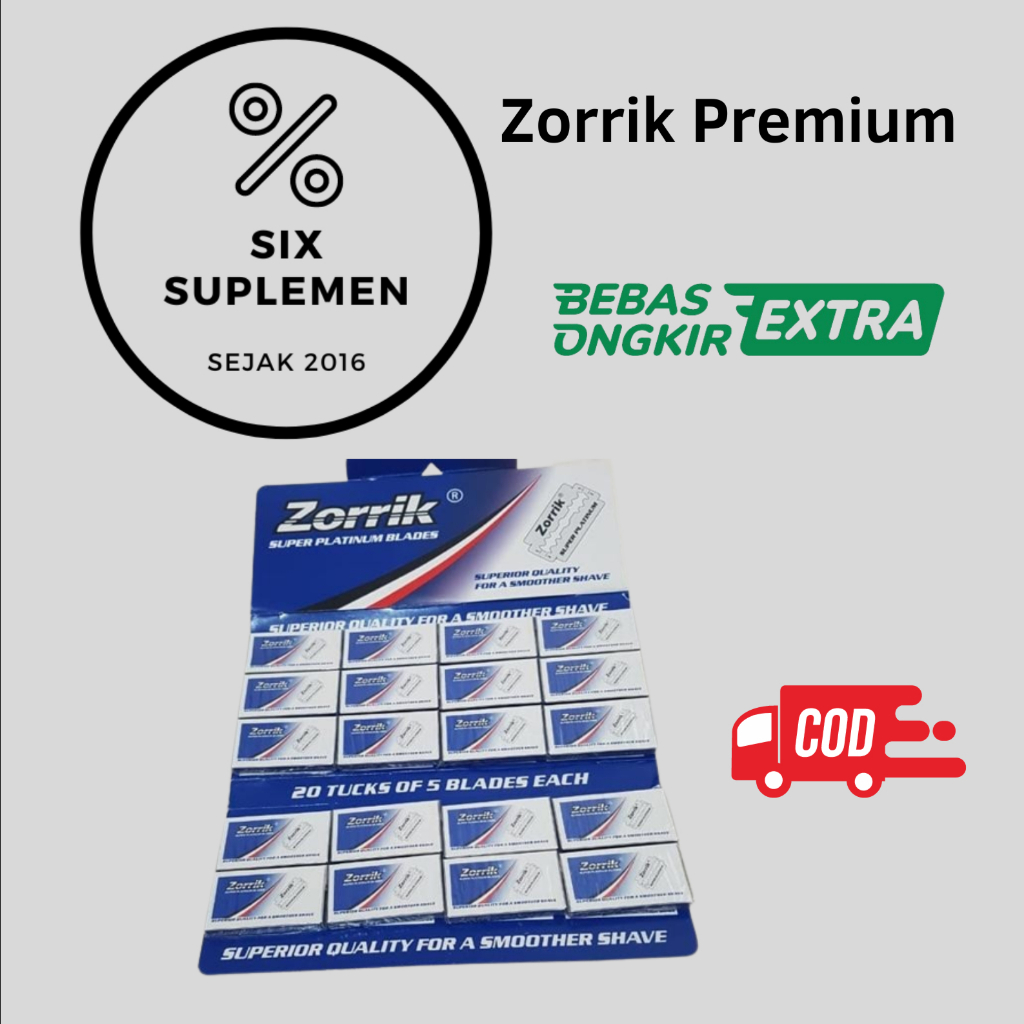 (BIRU) Silet Zorrik Platinum 1 renteng isi 20 kotak (100 pcs) pengganti supermax