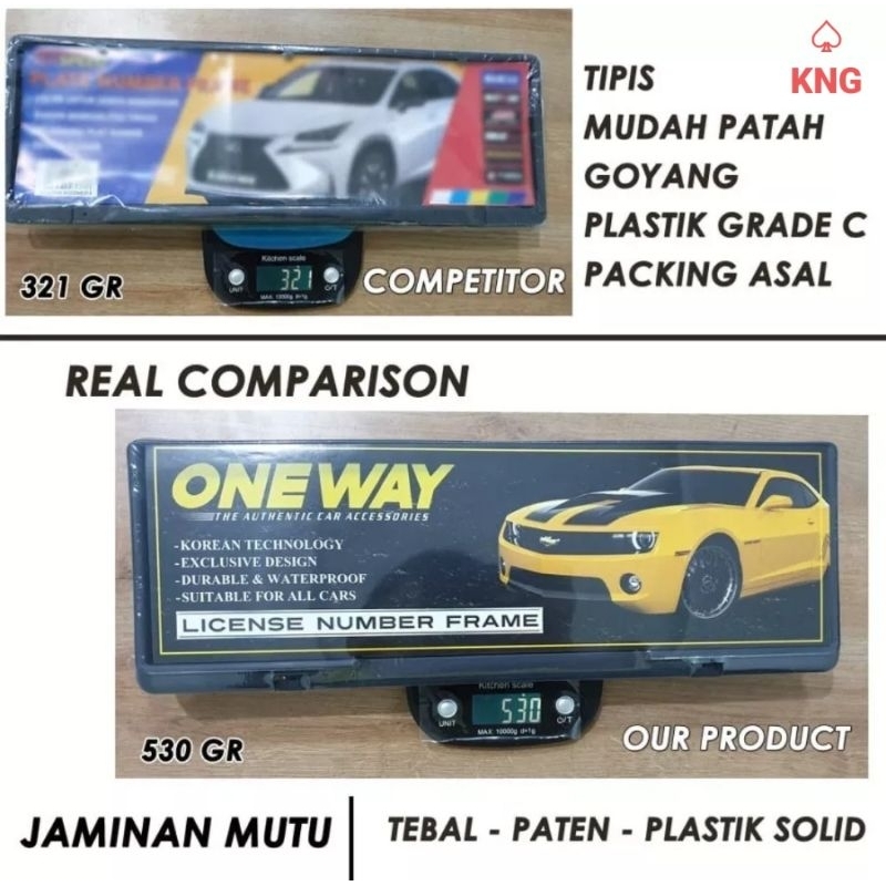 Cover Dudukan Plat Nomor Mobil One Way Terbaru - Frame Plat Kendaraan Bahan Tebal Kokoh