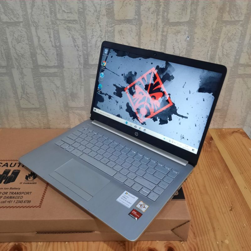 Laptop HP 14s -dk1018ca Amd Athlon Gold 3150U Ram 8Gb SSD 256GB Keyboard backlight Gaming editing desain