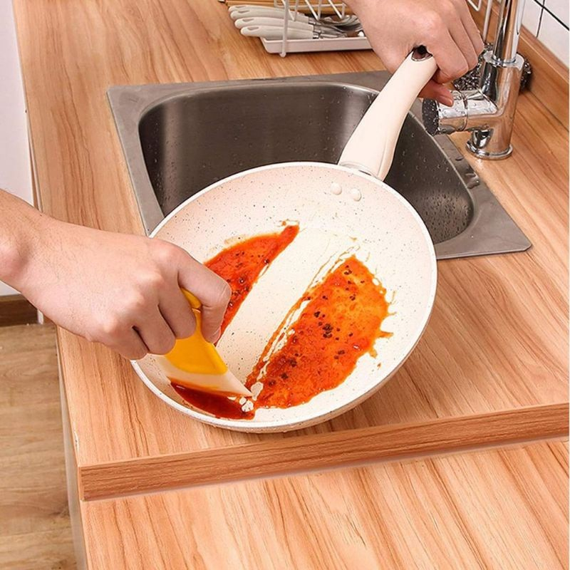 SPATULA PEMBERSIH PANCI PIRING DAPUR SILIKON PENGIKIS NODA / SUTIL SPATULA SILICONE ALAT MASAK SODET SEROKAN PENEKAN PENGHALUS NODA KOTOR