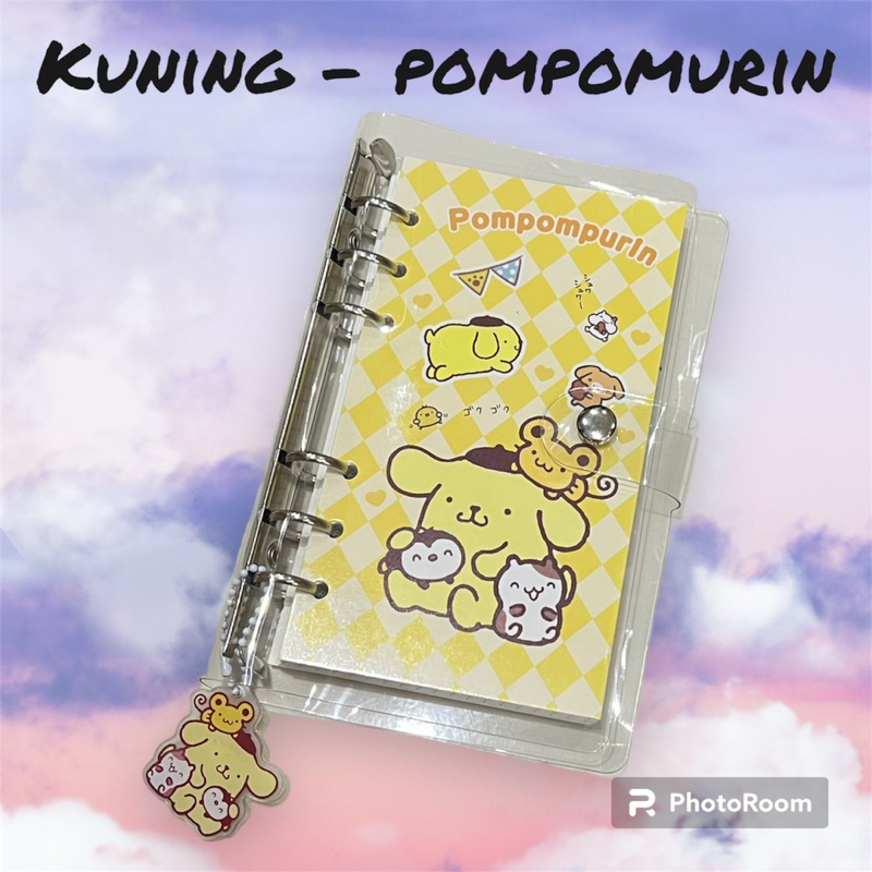 Binder Sanrio Binder Momo Cute A6ring 100lbr /Buku jurnal Sanrio Melody Kuromi CinnamonRoll/ Buku jurnal momo cute girl