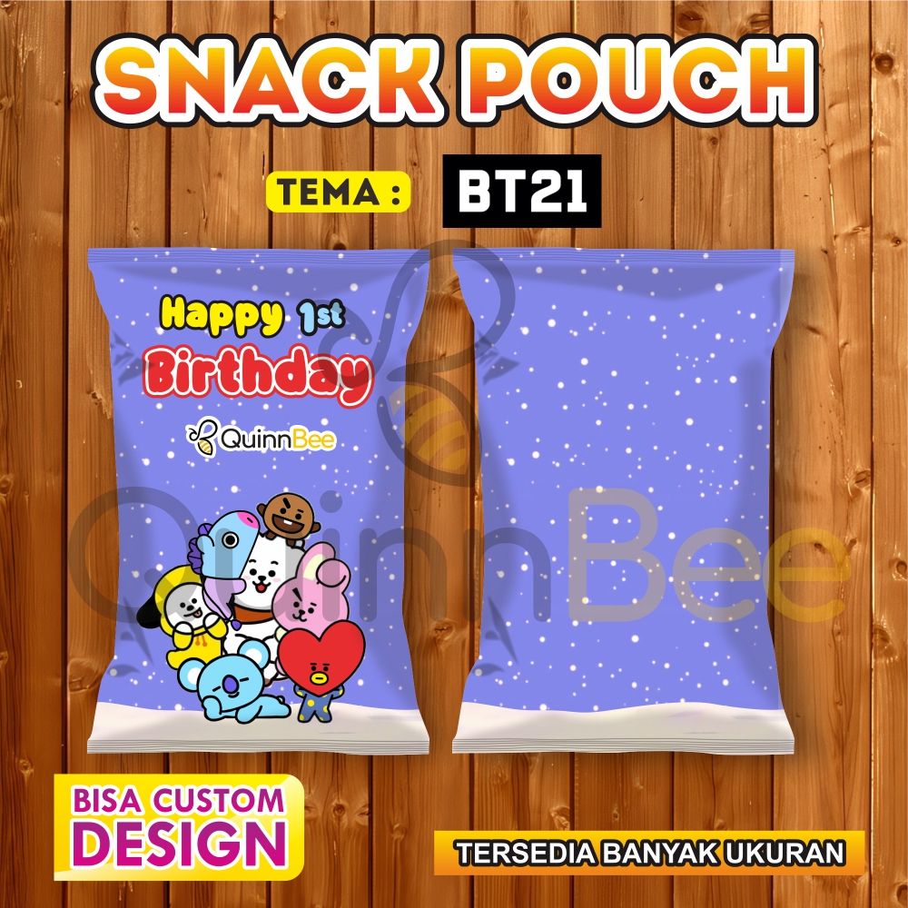 

Snack Pouch Jumbo|Pouch Ultah|Kemasan Snack Ulang Tahun|Birthday Snack Pouch (Gratis Design) - BT21-RJ-TATA-SHOOKY-KOYA-MANG