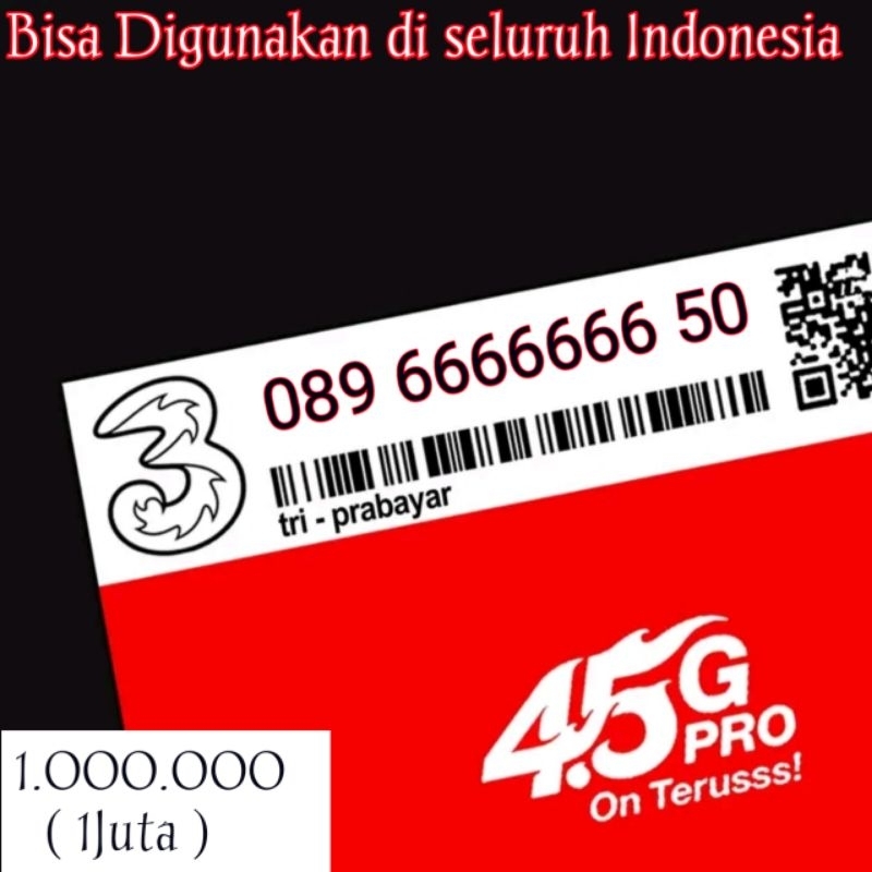 Nomor Cantik Three hexa / Nomor cantik Three Super Reguler