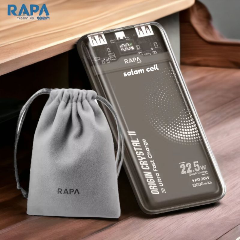 Powerbank RAPAtech PB2021 22,5W Super Fastcharge Led Bateray Original Rapa Pb2021 Garansi Resmi