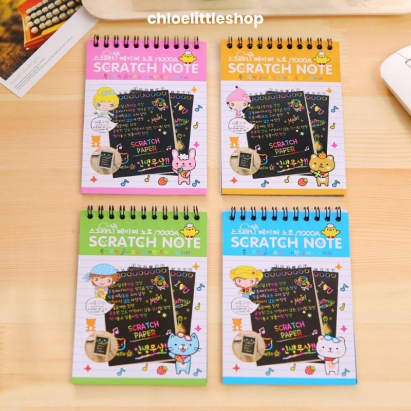 Scratch Note / Buku Coret Warna Warni / Buku Gosok Warna Rainbow