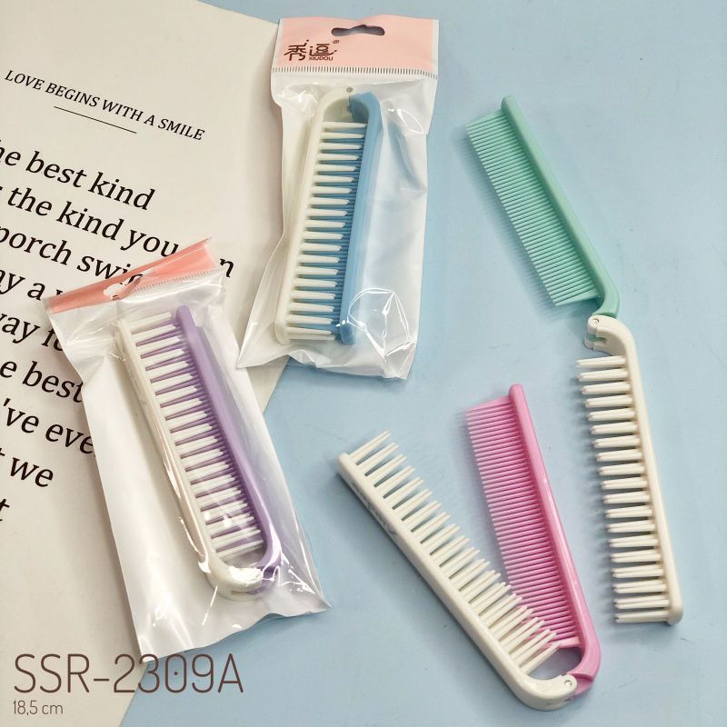 Sisir Lipat Portable Sisir Rambut 2sisi Dua Fungsi Kegunaan Sisir Saku Wanita