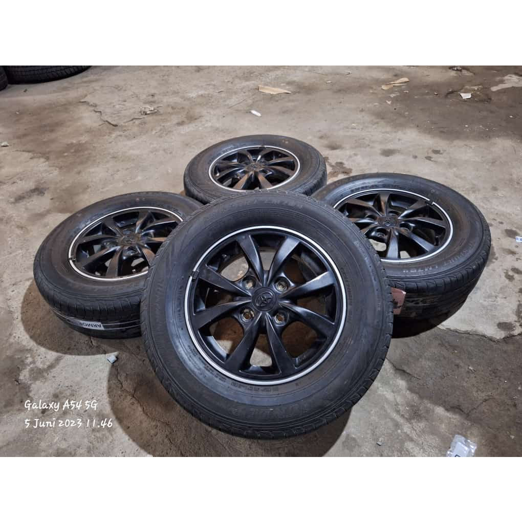 Pelek Velg Mobil Bekas Ring 14 STD AVANZA R14X5 H4X114,3 ET45 BAN 195 70 R14