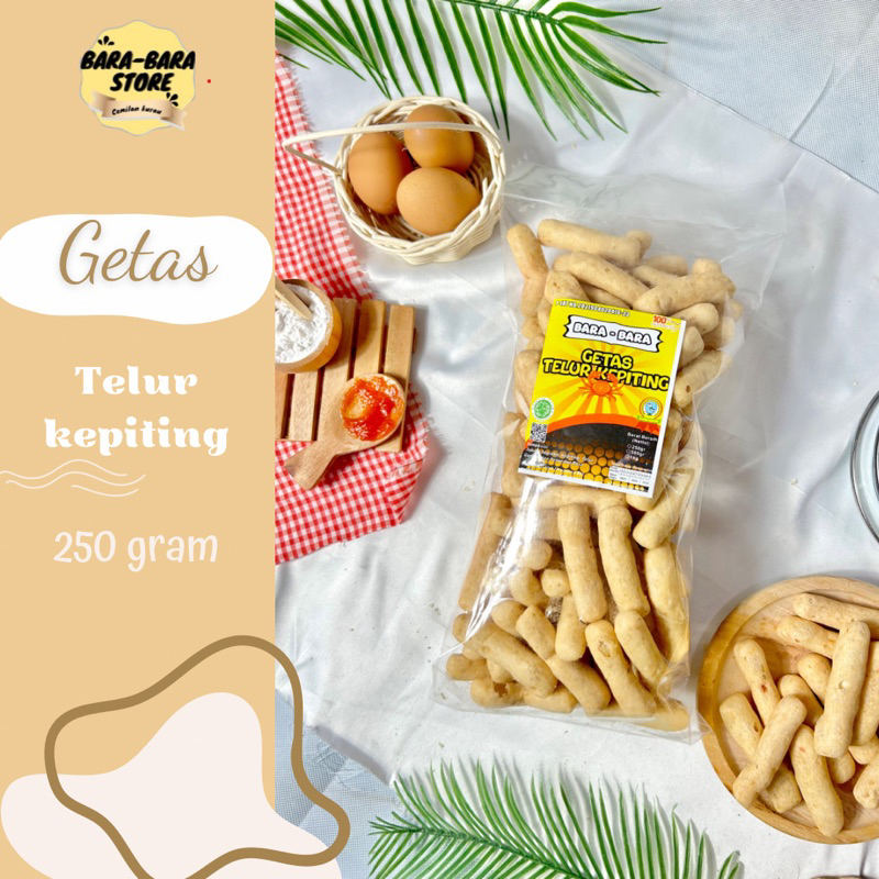 

Getas telur kepiting /getas Bangka/cemilan /snack instan kemasan 250gram