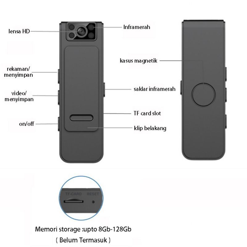 KAMERA OLAHRAGA DADA PORTABLE/ALAT PEREKAM MINI/ALAT PEREKAM SUARA DADA OLAHRAGA PEREKAMAN RUANGAN