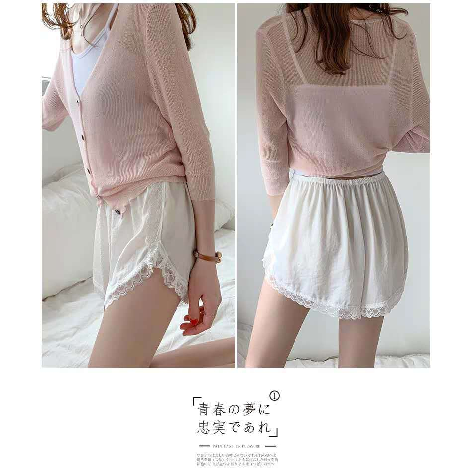 Celana Pendek Korea Wanita Manis Lembut Lace Cute Santai Celana Tidur Hot Pants Short Pants Jumbo CLN-025