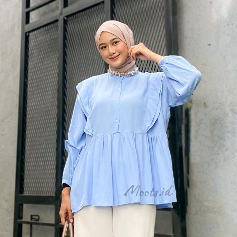 Manda blouse bahan rayon crinkle premium