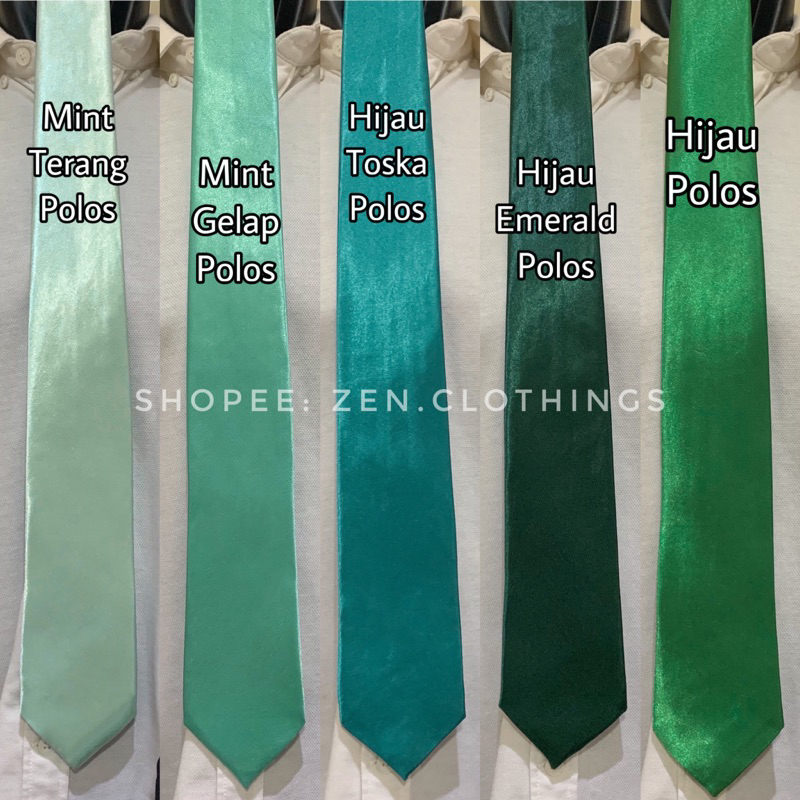 Dasi Panjang Pria Dewasa Warna Hijau Muda Olive Lime Terang dan Mint Ijo Army Gelap Green Emerald Tua Hijau Toska Sage Polos dan Motif Garis