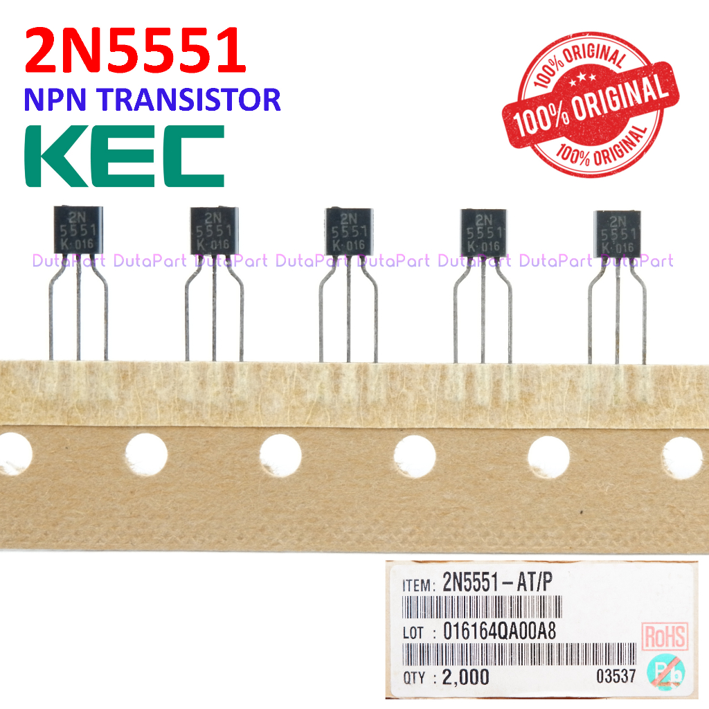 2N5551 ORIGINAL KEC KOREA NPN Transistor 2N 5551 TO-92