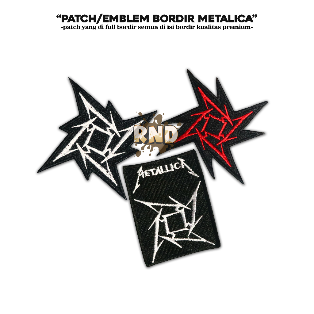 PATCH METALICA EMBLEM MUSIK METALICA PATCH BORDIR TERLARIS