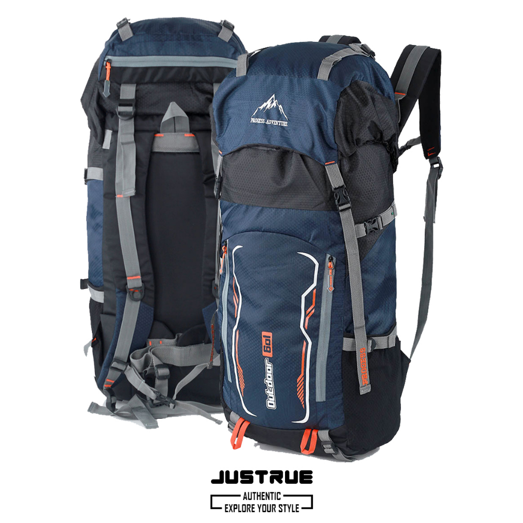 Justrue Lupus Tas Gunung 60 Liter Ransel Keril 60L Biru 123