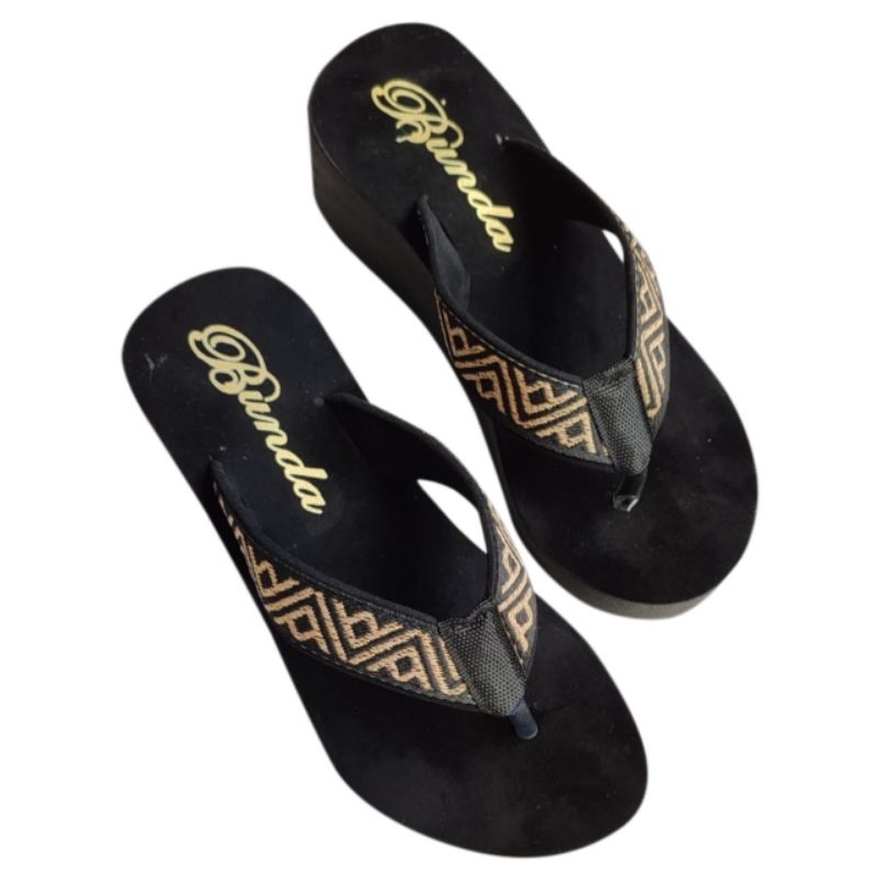 SANDAL WEDGES SPON WANITA VARIASI PITA PIRAMID