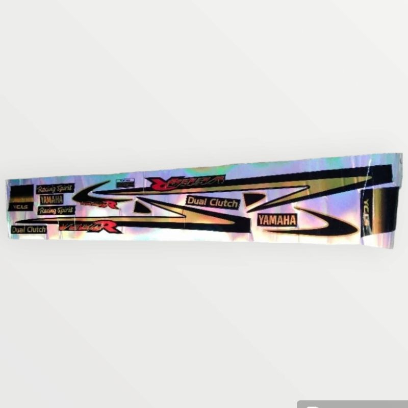Striping sticker motor yamaha vega r lama variasi ss two malaysia hitam gold tahan pernis printing c