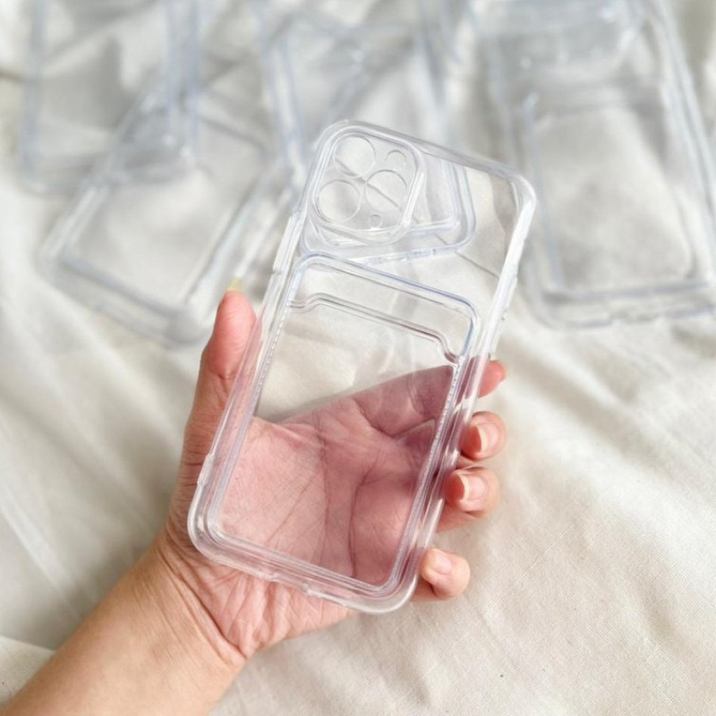 NEW! Transparant Card Slot Holder Soft Case Clear Full Lens Cover For iPhone 14 13 12 11 PRO MAX X XR XSMAX 8PLUS 7PLUS 8 7