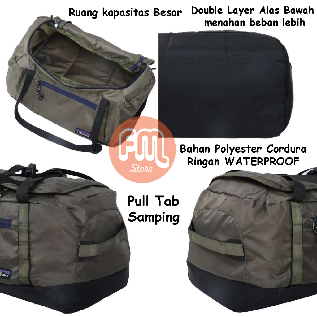 Duffle Bag Patagonia Light Weight Waterproof / Tas Fitness Traveling Outdoor