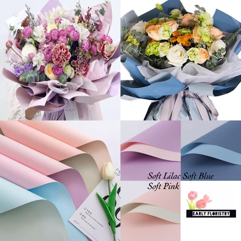 

Bicolor Bi Colour Cellophane Flower Wrapping Kertas Bunga Buket Bouquet Bukan List Gold