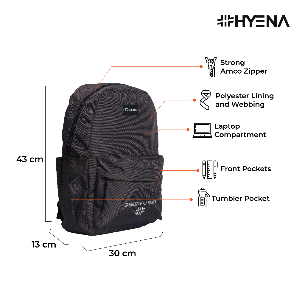 Tas Ransel Polos Pria Tas Backpack Simply Backpack HYENA COLYN SERIES  [AF87]