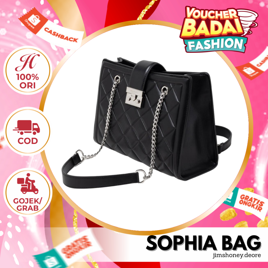 Jims Honey Sophia Bag Tas Selempang Wanita Kuliah Kerja Hangout Kekinian Elegan JH