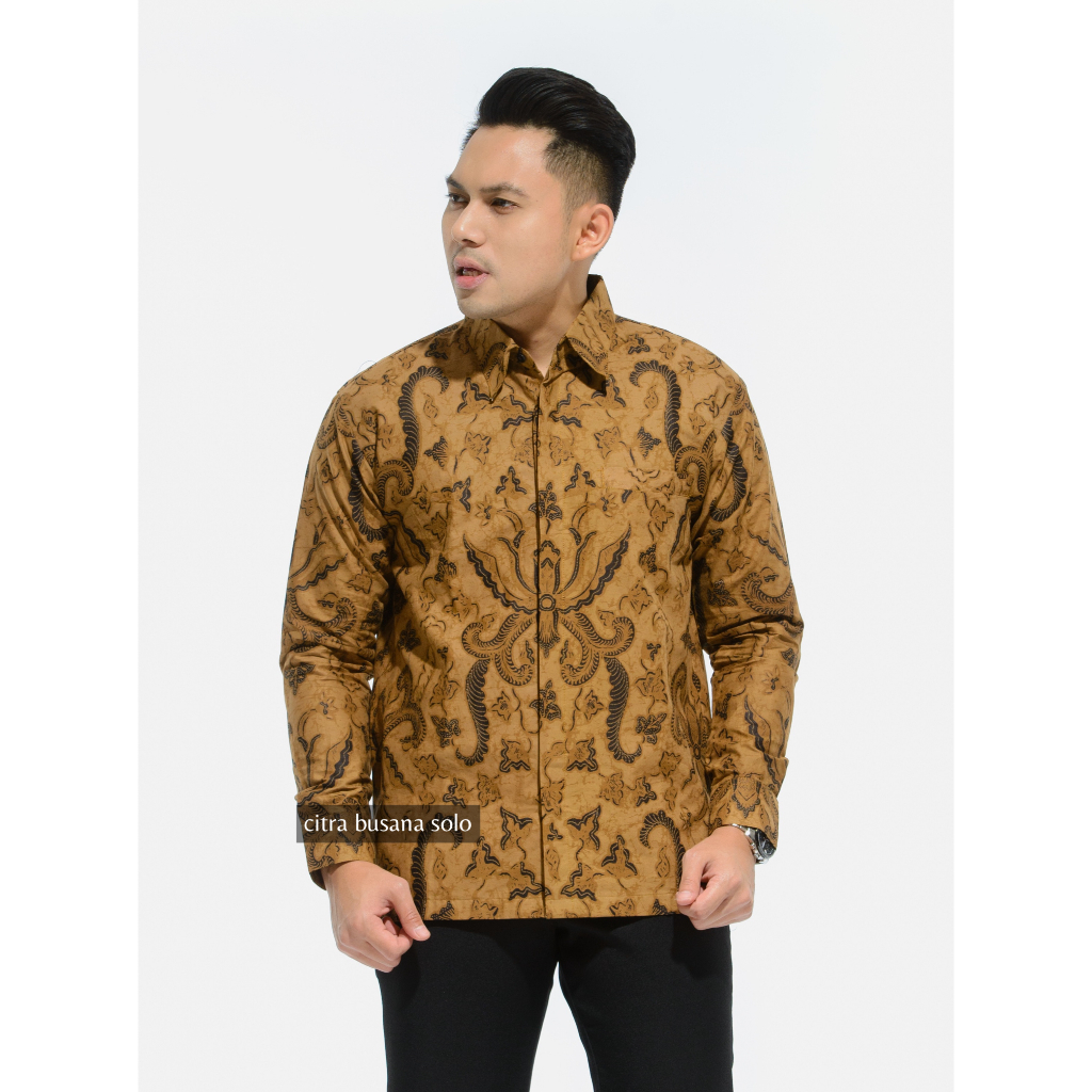 PISANG BALI Kemeja Batik Pria Full Furing Bahan Katun Primisima