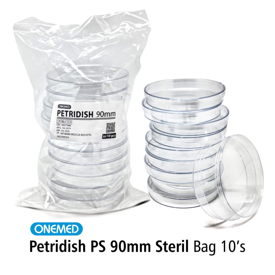 [✅𝐂𝐎𝐃]Petridish Plastik Steril Onemed 90mm Pack Isi 10's