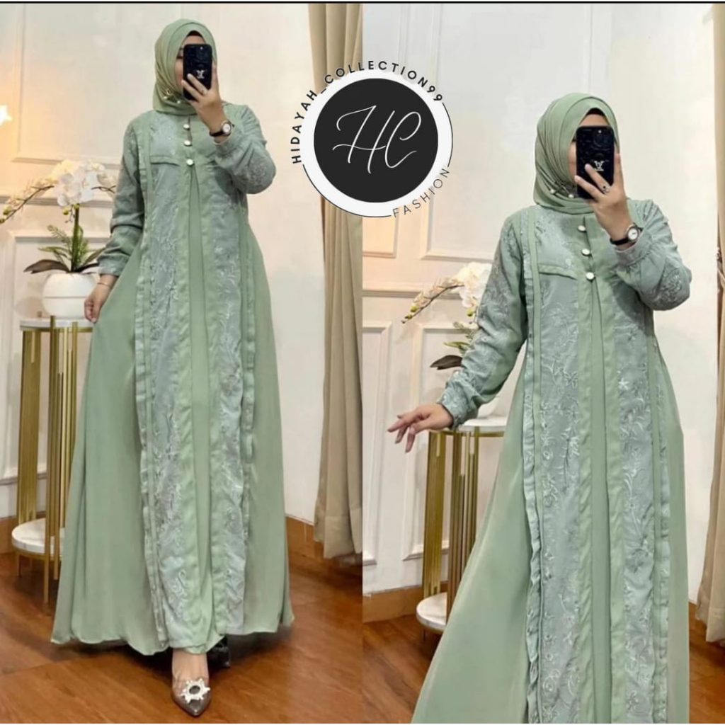 Gamora dress Wanita Gamis brokat premium SIZE M, L, XL/ Gaun pesta wanita muslimah baju kondangan kekinian /fashion wanita muslimah busui Terbaru 2023 Aoutfit Lebaran Premium