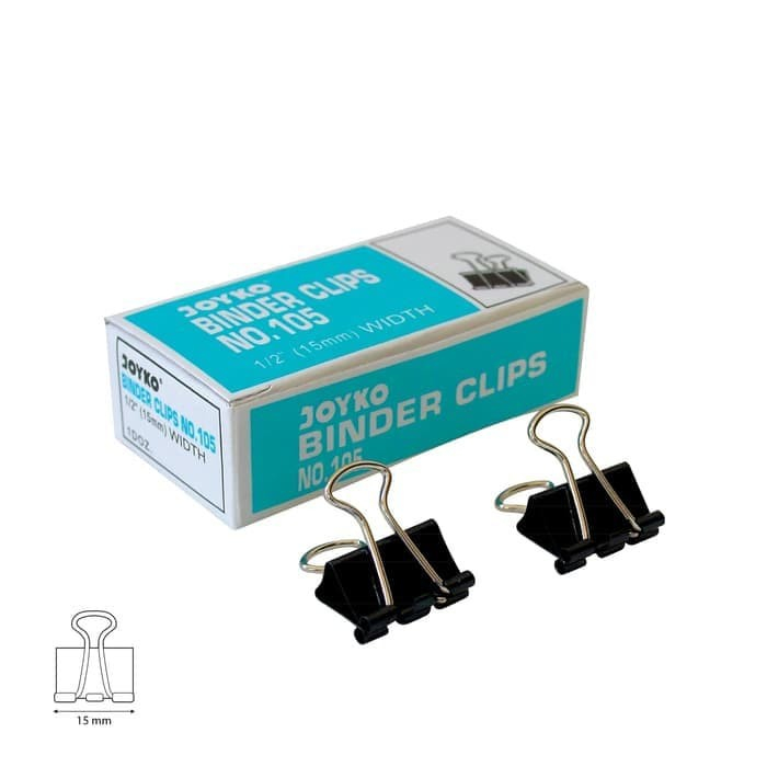 Klip Kertas Binder Clips JOYKO 105 / Klip Hitam / Penjepit Kertas / Jepitan Kertas