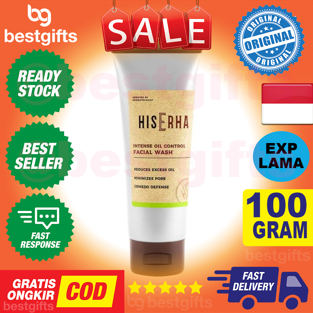 HIS ERHA HISERHA INTENSE OIL CONTROL FACIAL WASH SABUN CUCI MUKA UNTUK PRIA MENGOTROL MINYAK BERLEBIH 100 GRAM