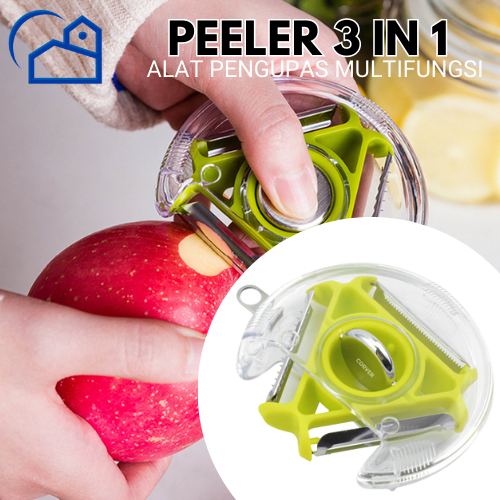 Alat Pengupas serbaguna Kulit Buah 3in1 Pisau Kupas Kulit Buah Sayur Peeler Knife 10002