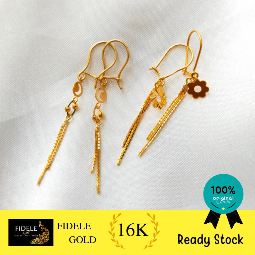 Anting fkl desi emas asli anting desi bunga anting emas 700 emas tua