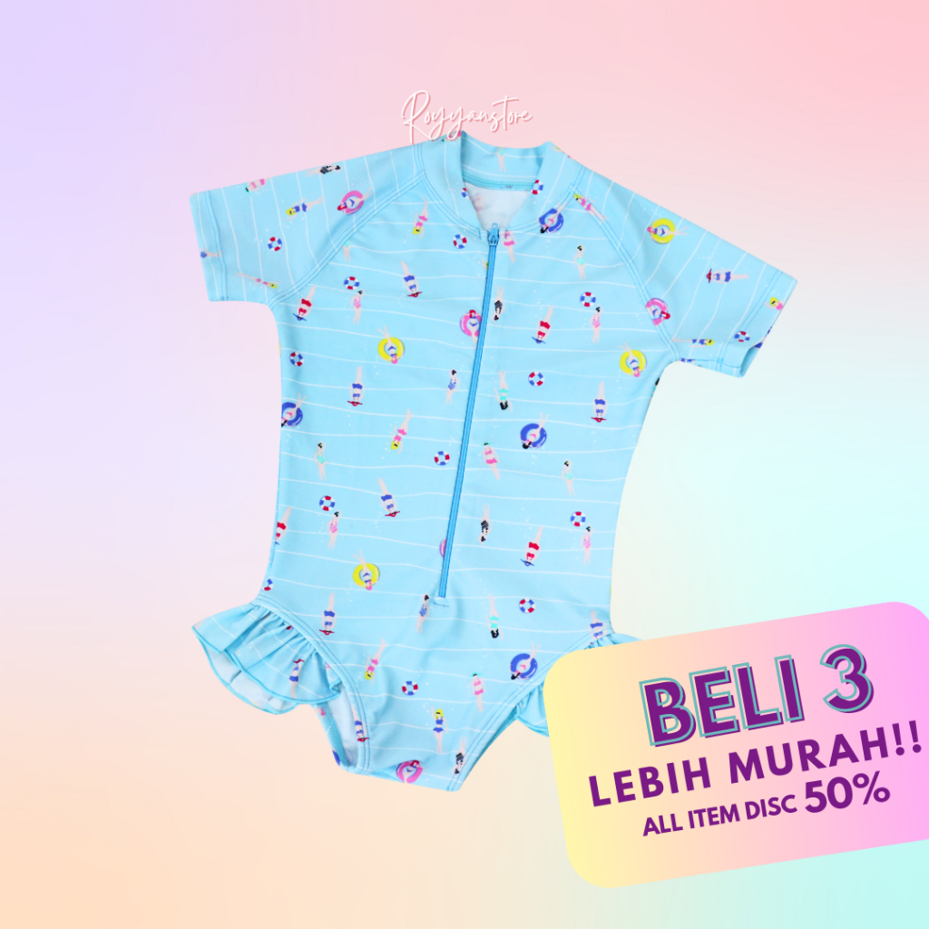 Baju Renang Anak Perempuan Model Terbaru Motif Lucu Usia 3-6 Tahun