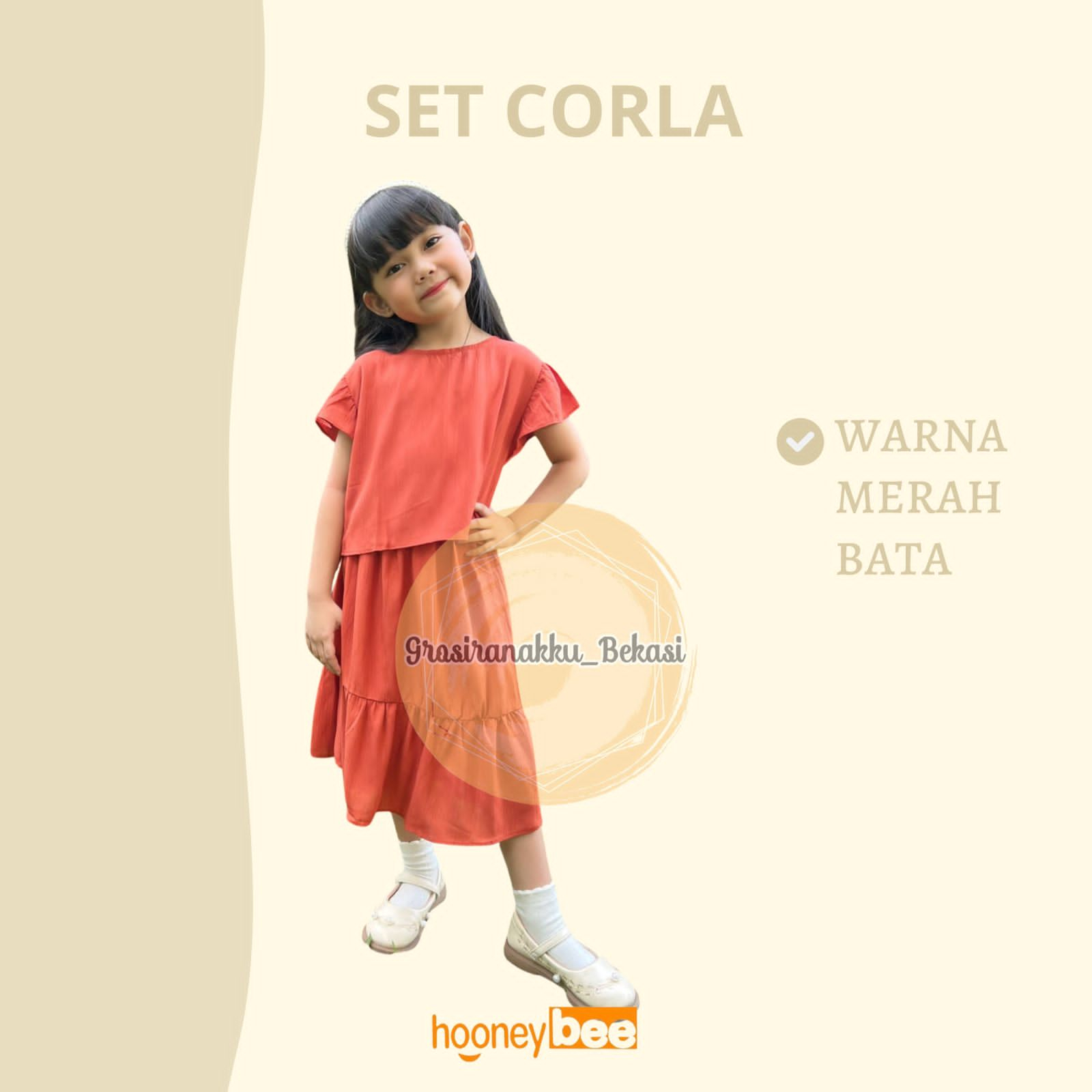 Setelan Anak Cewek Corla Hooneybee Mix Warna Size 1-5 Thn