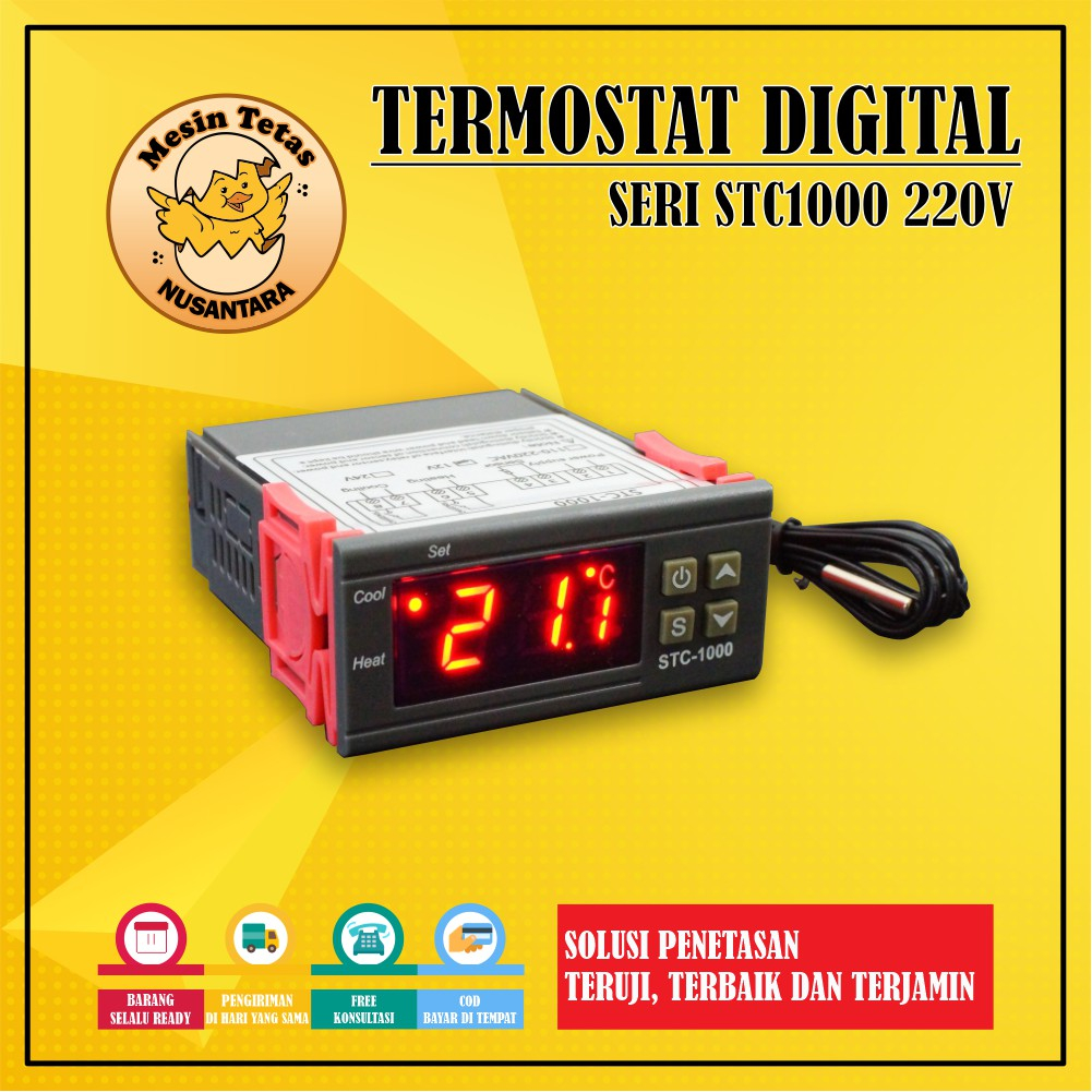 Paket Siap Pakai STC1000 Kapasitas 20 Sampai 120 Butir Telur  Termostat Thermo-Hygrometer Termometer Gea Mesin Tetas