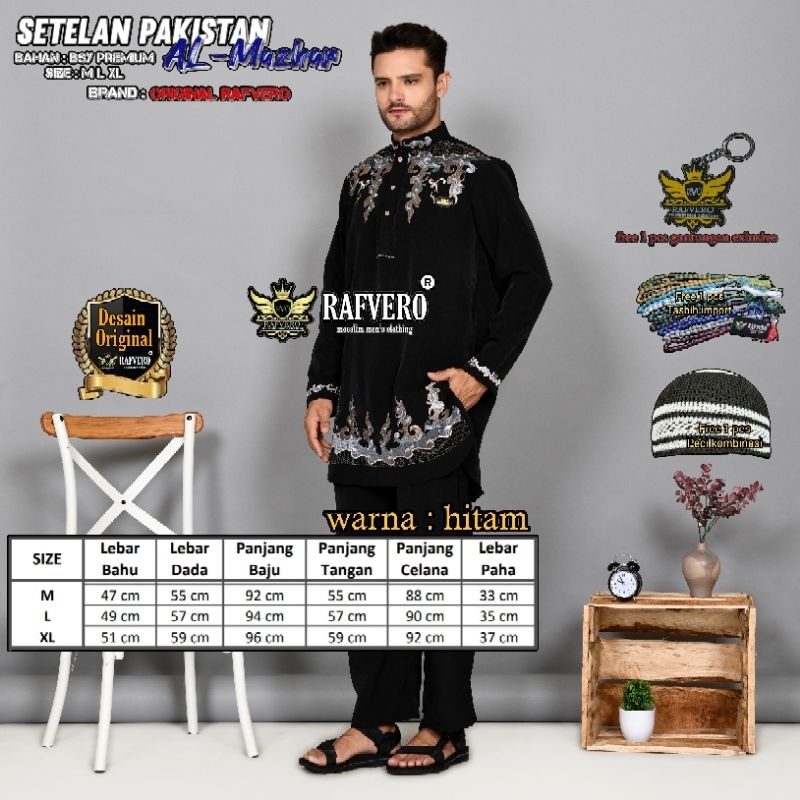 Setelan Pakistan Al Mazhar ORIGINAL RAFVERO - Setelan baju Muslim Pria