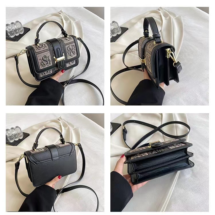 BJ57909 (DAPAT SERTIFIKAT) - BLACK/BROWN - TAS SLEMPANG JINJING WANITA FASHION IMPORT MODIS ELEGAN TERMURAH TERLARIS TERBARU BAGSTORE JAKARTA TAS BATAM CR7909 LT2193