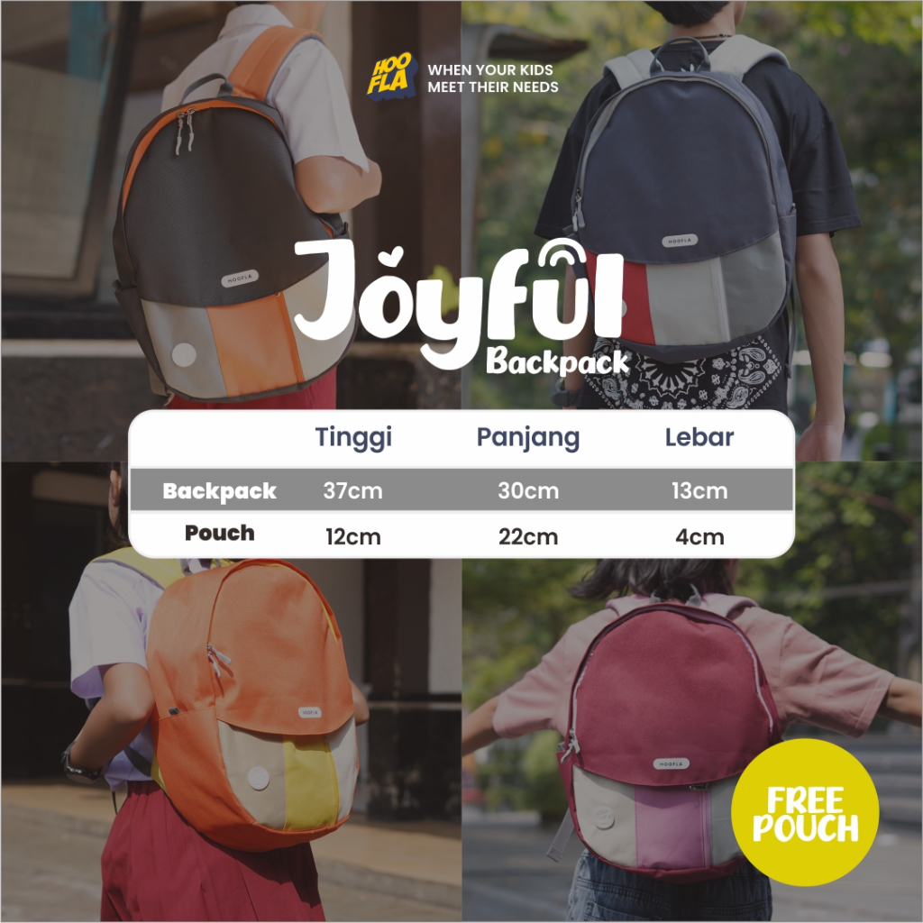 Tas Sekolah Ransel Backpack Anak 2 In 1 Laki Laki Perempuan TK SD Model Terbaru Kualitas Terbaik Joyful Series
