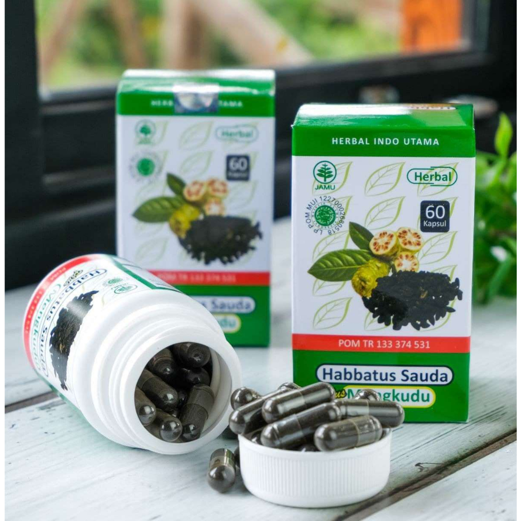 

Habbatus Sauda Plus Mengkudu Obat Asma Sinusitis Bronkitis Jaga Daya Tahan Tubuh Herbal Indo Utama isi 60 Kaps