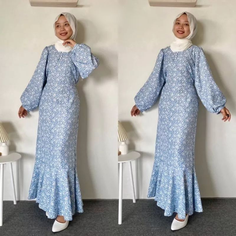 AIMEL FHISTAIL MAXI DRESS BUNGA BAHAN SHAKILA/DRESS BUNGA FLORAL/DRESS KOREAN